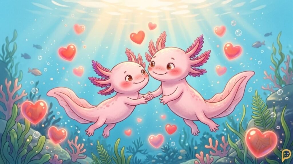 Romantic Axolotl Jokes, Love Puns & Messages