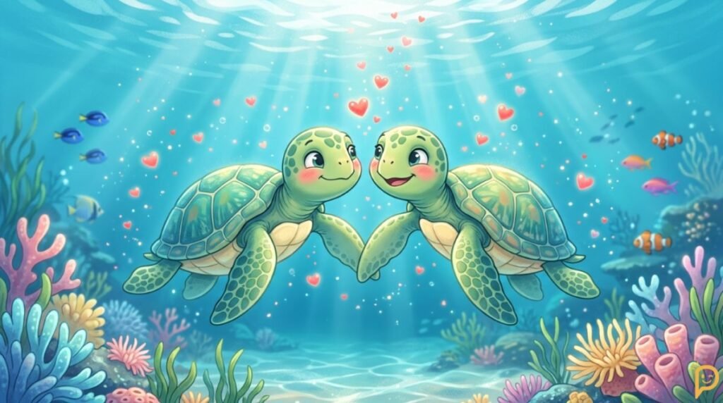 Turtle Love Puns, Friendship Jokes, and Romantic Sayings