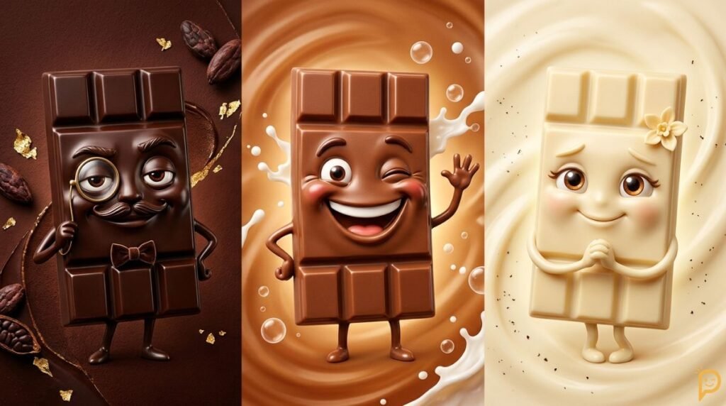 Dark, Milk & White Chocolate Puns